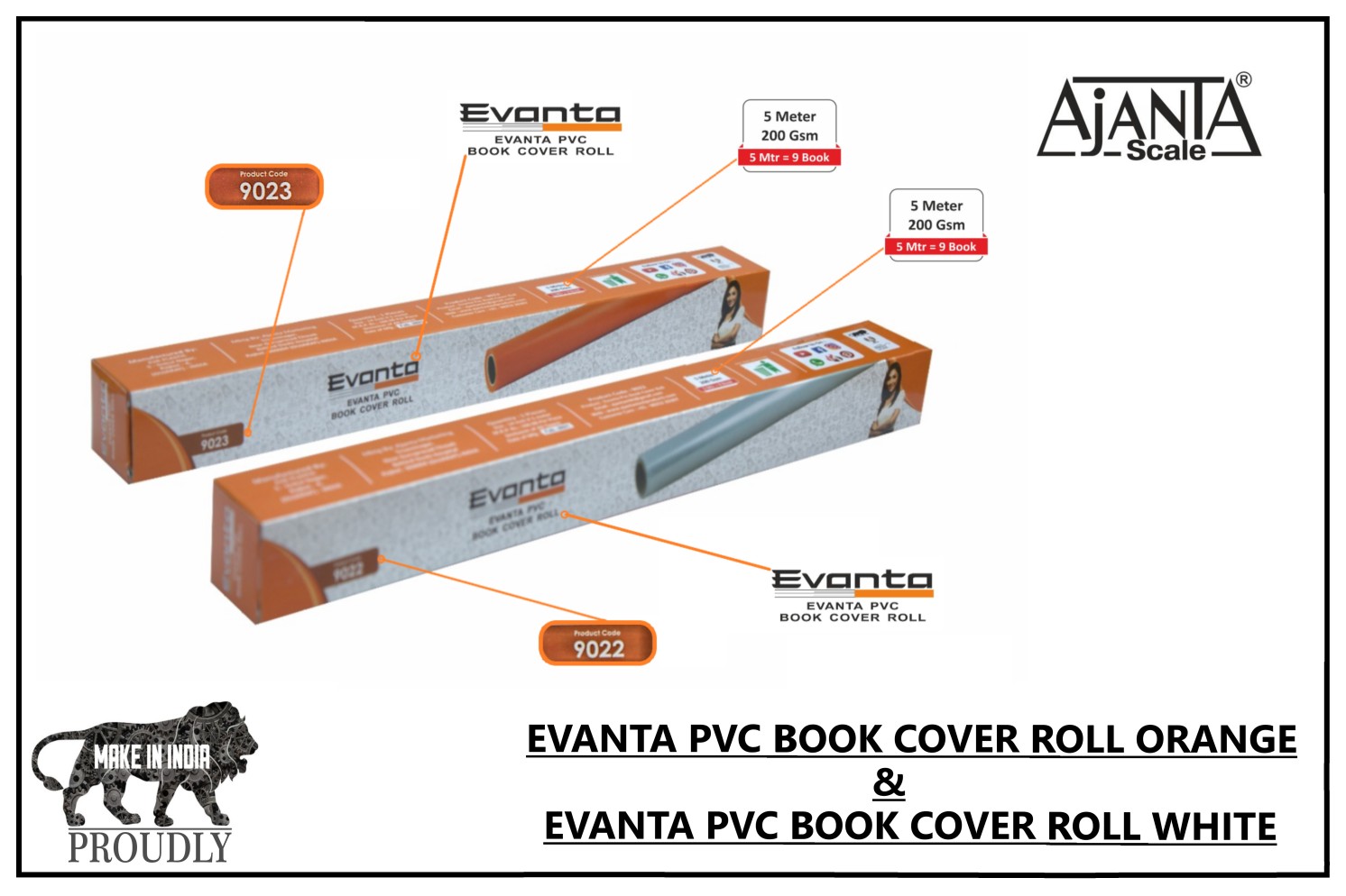 9023 EVANTA PVC BOOK COVER ROLL ORANGE